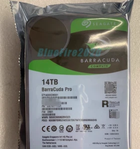 Seagate ST14000DM001 Barracuda Pro 14TB 7200 RPM 256M 6Gb/s 3.5" SATA Hard Drive - Picture 1 of 2
