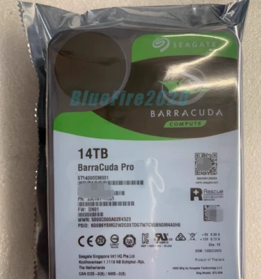Seagate ST14000DM001 Barracuda Pro 14TB 7200 RPM 256M 6Gb/s 3.5" SATA Hard Drive - Image 1 of 2