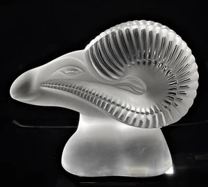 FIGURA DE COLECCIÓN LALIQUE OF FRANCE CRISTAL ESMERILADO RAM (ARIES) - COMO NUEVA - - Imagen 1 de 13