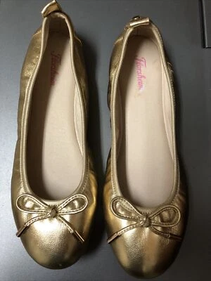Florsheim Mujer Ballet Pisos Eliana Cuero Dorado Arco Detalles Talla 39 Foto 1 de 4