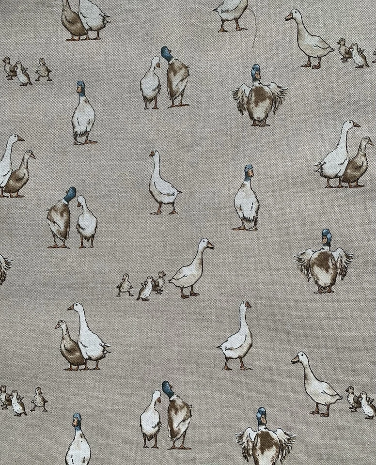 Fabric Panels Geese Print Quilting For Cushion Bag Panel Fabric Linen Look  - Image 1 of 1