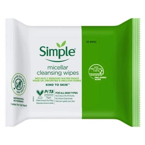 Simple Kind To Skin Micellar Cleansing Wipes 25 wipes - Picture 1 of 9