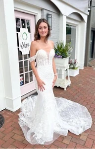 wedding dress size 12 Samantha Woo color ivory - Picture 1 of 2