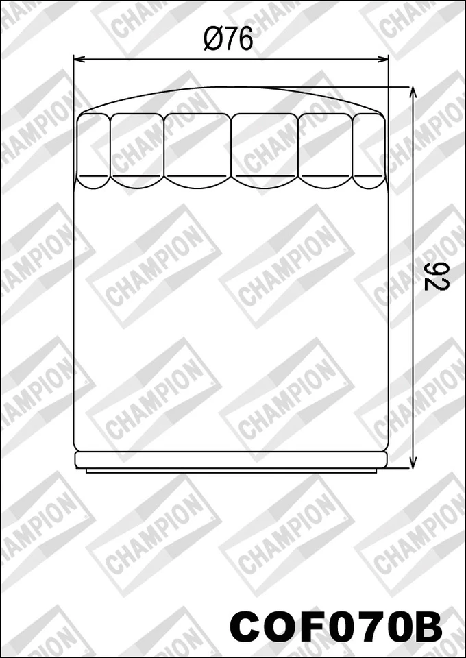 COF070B CHAMPION Harley Davidson XLH883 Sportster 883 1992 1993 1994 Oil Filter - Image 1 of 1