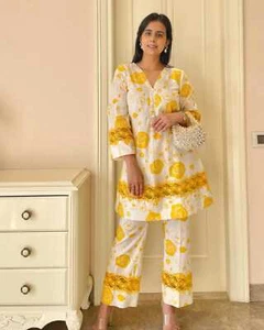South Cotton Summer Co-Ord Set For Women, Readymade Pakistani Salwar Kameez Suit - Picture 1 of 21