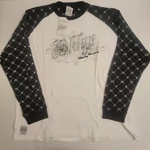 Vintage Brooklyn Xpress Hemd Herren 2XL weiß Y2K Raglanärmel Grafikdruck - Bild 1 von 12