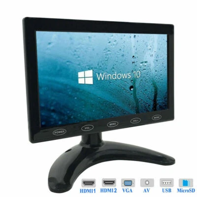 USB Power Dual HDMI Monitor 7" CCTV HD PC Screen VGA//SD/AV 1080P for Raspberry - Image 1 of 4