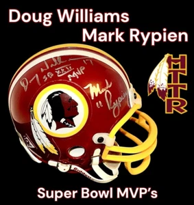 DOUG WILLIAMS & MARK RYPIEN AUTOGRAPHED SIGNED REDSKINS MINI HELMET wAP/COA 🔥 - Picture 1 of 7