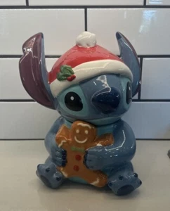Tarro de galletas de pan de jengibre de Santa Navidad Lilo & Stitch Disney nuevo - Imagen 1 de 5