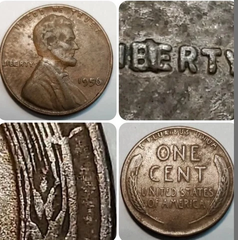 1956 P BIE Die Chip Error and Die crack on reverse Lincoln Wheat Cent #81 Cover