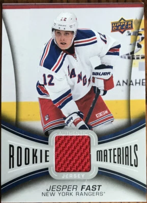 2013-14 Upper Deck Rookie Materials Jesper Fast #RM-JF New York Rangers - Image 1 of 2