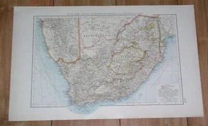1898 ORIGINAL ANTIQUE MAP OF BOER REPUBLICS TRANSVAAL ORANJE SOUTH AFRICA - Picture 1 of 8