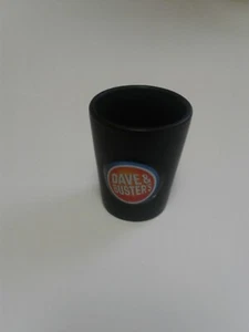DAVE & BUSTERS BLACK CERAMIC SHOT GLASS WITH LOGO- COLLECTIBLE- NEW - Picture 1 of 4