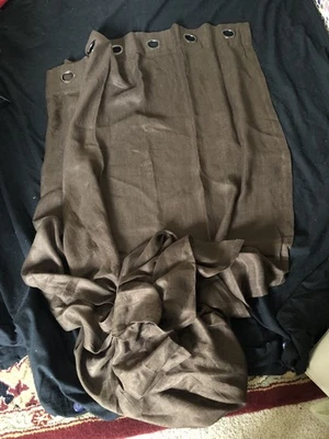 Paneles de cortina marrón sin forrar 50x100, 100 P lino Foto 1 de 3