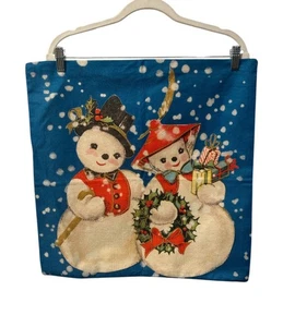 Christmas Pillow COVER 19.5 x 19.5 Vintage Style Snowman NWOT Holidays (1199) - Picture 1 of 3