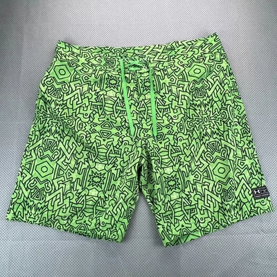 Bañador Under Armour Board Shorts Para Hombre 40 Verde Estampado Gráfico Geométrico Foto 1 de 4