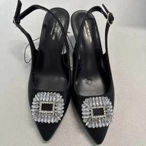 Marc New York Andrew Marc Damen Slingback Schuhe Strass Absatz Schwarz Größe 7 - Bild 1 von 7