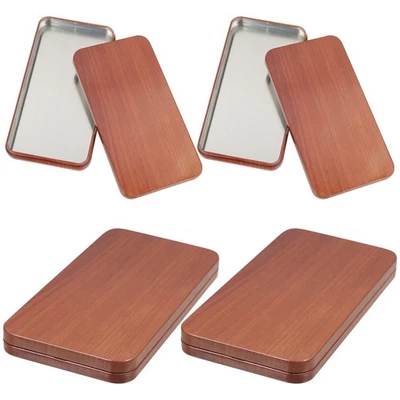  4 Pcs Scatola Latta Piccola Metallo Scatole Di Con Coperchio Barattoli - Immagine 1 di 4