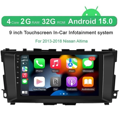 For 2013-2018 Nissan Altima Carplay Car Stereo Radio Android 15 GPS Navi 2+32GB Foto 1 de 4