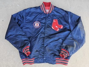 Vintage Mens Starter Boston Red Sox Satin Jacket Size 2XL-Navy Blue - Picture 1 of 12
