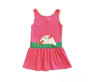 Ruth Scharf vintage pink sleeveless dress with appliqué bunny size 6 - Picture 1 of 15