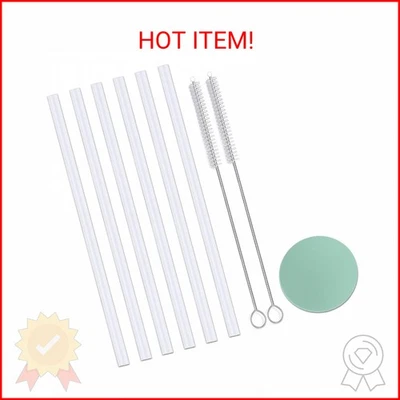 Greant 6 Pack Replacement Straws for Hydro Flask Straw Lid Wide Mouth Bottle, 9.