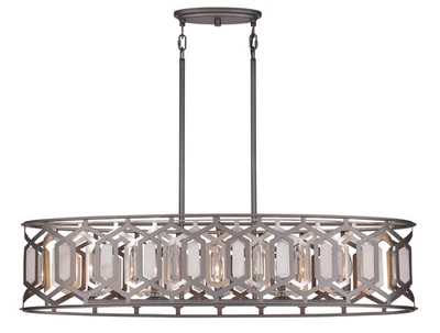 Minka Lavery 3588 Hexly 5 Light 44"W Linear Chandelier - Coal - Image 1 of 4