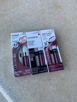 NIB 3 Cover Girl Outlast 24 hr Plum Berry 559 Lip Color Stick Gloss - Image 1 of 4