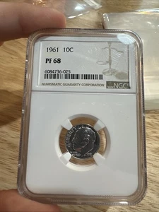 1961 NGC PF68 ROOSEVELT DIME 10C GREAT EYE APPEAL, #4736025, FREE SHIPPING - Picture 1 of 2