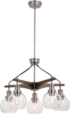 Vaxcel Lighting H0256 Avondale 5 Light 25"W Globe Chandelier - Satin Nickel / - Image 1 of 4