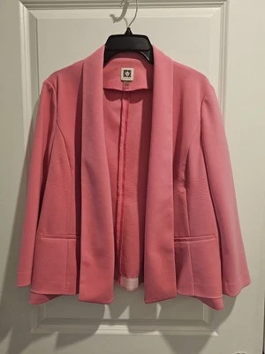 Blazer rosa para mujer talla L Anne Klein primavera verano Barbiecore legalmente rubio trabajo Foto 1 de 4