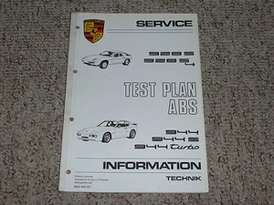 1987 Porsche 944 944S 944 Turbo S ABS Test Plan Shop Service Repair Manual 1988 - Picture 1 of 1