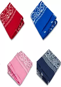 BANDANE, SCIARPA PAISLEY, MASCHERE in rosa, blu royal, blu navy, rosso SCELTA DI 3! - Foto 1 di 10