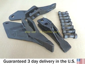 JCB BACKHOE - 1 PC. TOOTH & 2 SIDECUTTERS & 8 NUTS & BOLTS (ASSORTED PART NO) - Picture 1 of 10
