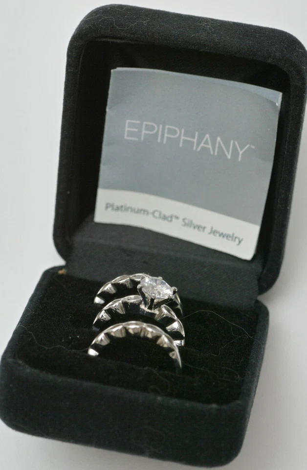 Diamonique Epiphany 1.5 Ct.  Wedding Set Rings  (simulated) - Image 1 of 4