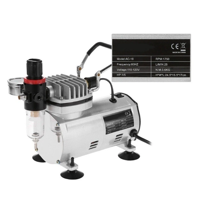 Set Compressore Aria Vernice Spray Set Nail Art Spruzzatore Manutenzione Mobili - Immagine 1 di 4