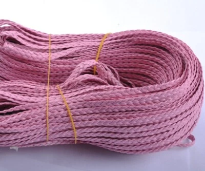 Cuerda trenzada de cuero hecha por el hombre de 5 m cuerda de cáñamo para hacer joyas pulseras hágalo usted mismo 5,5 mm Foto 1 de 2