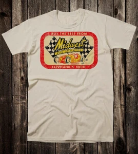 Retro Hot Rod Tee T Shirt Drag Race Speed Shop Midwest Auto Specialties Ohio - Picture 1 of 9