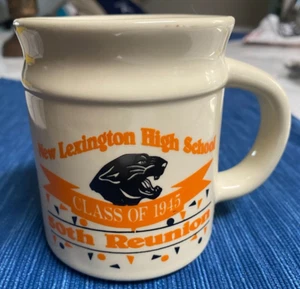 Vtg New Lexington Ohio High School Class of 1945 50th Reunion Coffee Cup Mug 6B - Picture 1 of 3
