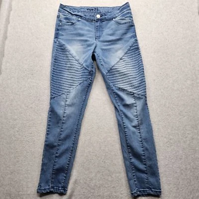 Pantalones de mezclilla para mujer rue21 10 azules tiro alto ajustados motociclista Foto 1 de 4