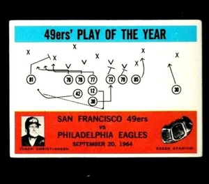 1965 Philadelphia 49ers Play of the Year #182  Ex Crease Free Jack Christiansen - Picture 1 of 2