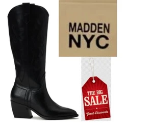 Botas occidentales altas bordadas Madden NYC para mujer TALLA 11 COLOR NEGRAS NUEVAS - Imagen 1 de 13