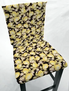 Fundas traseras o fundas de asiento para silla de comedor con flores de limón - Imagen 1 de 10