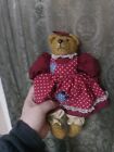 Folk Art Stuffed teddy bear country style Cute vintage shabby chic Toy 