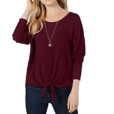 Suéter pulôver feminino Style & Co Sugar Plump manga longa frente amarrada tamanho XL - Imagem 1 de 4