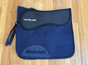 Thinline Cotton Quilted Square Dressage Saddle Pad LARGE Navy - Picture 1 of 2