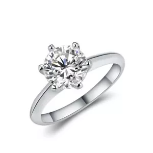 1.5ct Ring Solitaire Engagement Round Lab-Created Diamond Test Pass Round 5.5 - Picture 1 of 7