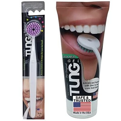 TUNG BRUSH & GEL KIT Tung Brush and Gel Kit, Tounge Cleaner for Fresh Breath Odor Eleminator