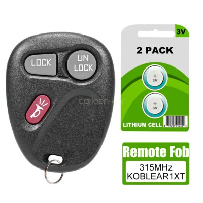 2 Replacement For 2001 2002 Chevrolet Silverado 1500 2500 3500 Key Fob Remote US - Image 1 of 4