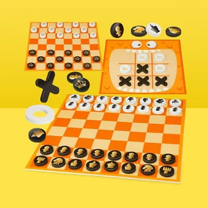 3-in-1 Chess Checkers Tic Tac Toe Jumbo Board Game Indoor Outdoor Travel - Picture 1 of 5